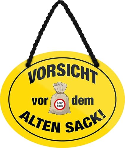 schilderkreis24 – Blechschild Lustiger Spruch “Vorsicht vor dem alten Sack!“ Deko Geschenkidee Mann Frau 18x14cm von schilderkreis24