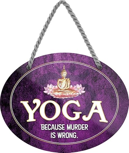 schilderkreis24 – Blechschild Lustiger Spruch “Yoga.“ Deko Geschenkidee Mann Frau 18x14cm von schilderkreis24