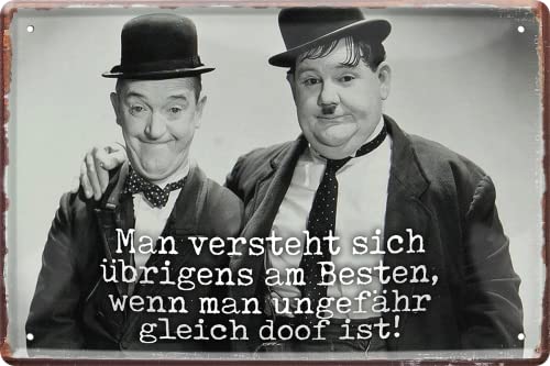 schilderkreis24 – Blechschild Lustiger Spruch Zitat Dick Doof Laurel Hardy “Man versteht Sich übrigens am besten. gleich doof“ Deko Humor Freundschaft Freunden 20x30 cm schilderkreis24 – Blechschild Lustiger Spruch Zitat Dick Doof Laurel Hardy “Man versteht Sich übrigens am besten. gleich doof“ Deko Humor Freundschaft Freunden 20x30 cm von schilderkreis24