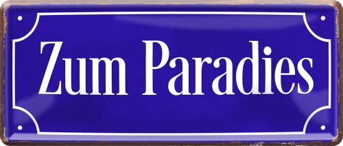 schilderkreis24 – Blechschild Lustiger Spruch “Zum Paradies“ Deko Humor Geschenkidee Mann Frau 28x12 cm schilderkreis24 – Blechschild Lustiger Spruch “Zum Paradies“ Deko Humor Geschenkidee Mann Frau 28x12 cm von schilderkreis24
