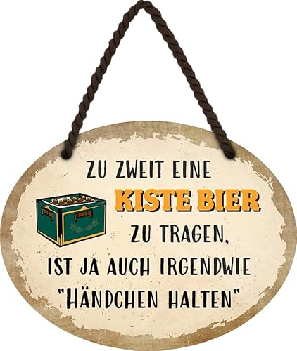 schilderkreis24 – Blechschild Lustiger Spruch “eine Kiste Bier zu tragen..“ Deko Geschenkidee Mann Frau 18x14cm von schilderkreis24
