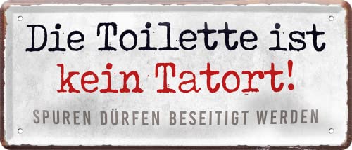 schilderkreis24 – Blechschild Lustiger Toiletten Spruch “Toilette ist kein Tatort“ Deko Humor Geschenkidee Mann Frau 28x12 cm von schilderkreis24