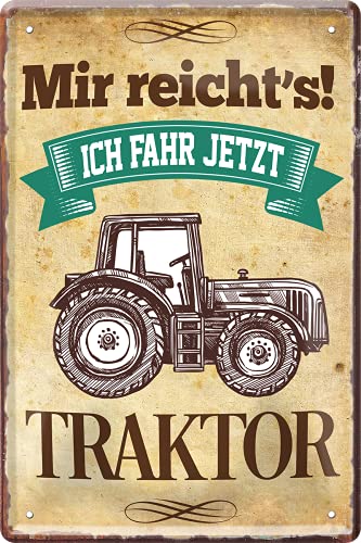 schilderkreis24 Blechschild 20x30cm – Lustiges Schild für Landwirte und Traktor-Fans, Deko & Geschenkidee (Mir reicht's Traktor) von schilderkreis24