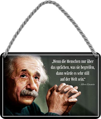 schilderkreis24 – Blechschild Schöner Albert Einstein Spruch Zitat “Wenn die Menschen nur..“ Deko Glück Positiv Denken Leben Nachdenken Hängeschild Geschenkidee Geburtstag Weihnachten 18x12 cm von schilderkreis24