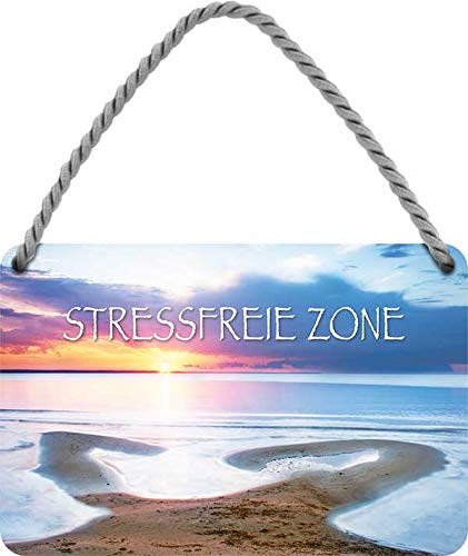 schilderkreis24 Blechschilder Kollektion 18x12cm – Nordsee, Ostsee & Meer: Dekoration & Geschenkideen mit maritimen Sprüchen (Stressfreie Zone -2) von schilderkreis24