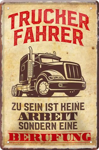 schilderkreis24 - Blechschild "Trucker-Fahrer Berufung" - 20x30 cm - Dekoration für Fernfahrer und LKW-Enthusiasten von schilderkreis24
