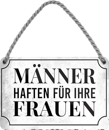 schilderkreis24 - Blechschild "Umkehr der Rollen" - "Männer haften für ihre Frauen" - 18x12 cm von schilderkreis24