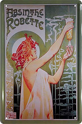 schilderkreis24 - Blechschilder Alkohol Motiv: “Absinthe ROBETTE” – Deko Vintage Schild für Bar Theke Pub Küche Geschenkidee 20x30 cm von schilderkreis24