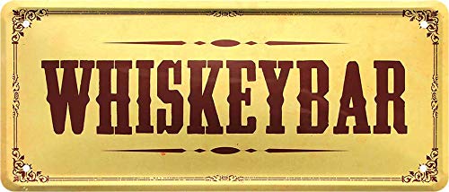 schilderkreis24 - Blechschilder Alkohol Whiskey Spruch: “WHISKEYBAR“ Deko Schild Humor Küche Tür Bar Theke Pub Witziges Geschenk 28x12 cm von schilderkreis24