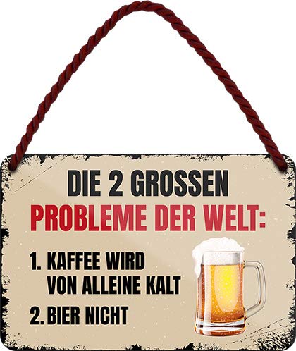 schilderkreis24 - Blechschilder Bier Lustiger Spruch ”Die 2 Grossen Probleme der Welt“ Deko Hängeschild für Bar Theke oder Pub Geschenkidee 18x12 cm schilderkreis24 - Blechschilder Bier Lustiger Spruch ”Die 2 Grossen Probleme der Welt“ Deko Hängeschild für Bar Theke oder Pub Geschenkidee 18x12 cm von schilderkreis24