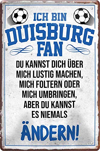 schilderkreis24 - Blechschilder Hier wohnt EIN Duisburg Fan Metallschild Schild Artikel Geschenk zum Geburtstag oder Weihnachten 20x30cm von schilderkreis24