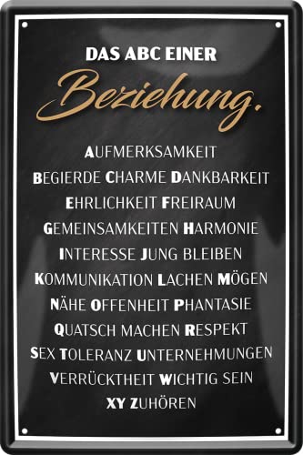 schilderkreis24 Blechschilder Kollektion 20x30cm – Lustige Sprüche für Mann & Frau, Humorvolle Wanddeko und Geschenkideen (Das ABC einer Beziehung) von schilderkreis24