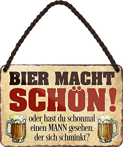 schilderkreis24 - Blechschilder Lustige Bier Trink Spruch "Bier Macht SCHÖN" Deko Schild Hängeschild Bar Theke Pub Witzige Geschenkidee 18x12 cm schilderkreis24 - Blechschilder Lustige Bier Trink Spruch "Bier Macht SCHÖN" Deko Schild Hängeschild Bar Theke Pub Witzige Geschenkidee 18x12 cm von schilderkreis24