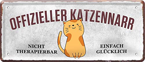 schilderkreis24 - Blechschilder Lustiger Spruch “OFFIZIELLER KATZENNARR“ Deko Katze Katzenschild Geschenkidee Katzenbesitzer 28x12 cm schilderkreis24 - Blechschilder Lustiger Spruch “OFFIZIELLER KATZENNARR“ Deko Katze Katzenschild Geschenkidee Katzenbesitzer 28x12 cm von schilderkreis24