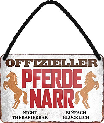 schilderkreis24 - Blechschilder Lustiger Spruch OFFIZIELLER Pferde NARR Deko Hängeschild Schild Geschenkidee für alle Pferdebesitzer oder Pferdefans 18x12 cm von schilderkreis24