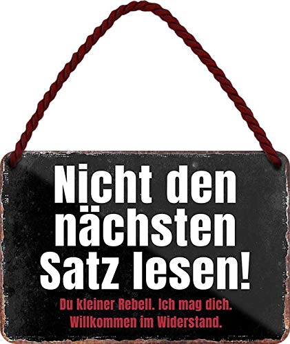 schilderkreis24 - Blechschilder Lustiger Spruch: ”Nicht DEN NÄCHSTEN Satz LESEN!“ Deko Hängeschild Humor Tür Geschenkidee 18x12 cm schilderkreis24 - Blechschilder Lustiger Spruch: ”Nicht DEN NÄCHSTEN Satz LESEN!“ Deko Hängeschild Humor Tür Geschenkidee 18x12 cm von schilderkreis24