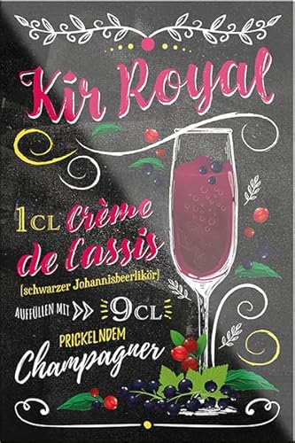 schilderkreis24 – Cocktail Rezept Magnet Alkohol Spirituosen Deko Kühlschrankmagnet Humor Geschenkidee Geburtstag Weihnachten 9x6 cm (Kir Royal) von schilderkreis24