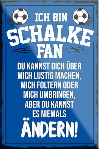 schilderkreis24 – Fußball Magnet “Schalke Fan“ Deko Kühlschrankmagnet Artikel Sport Verein Geschenkidee Club Weihnachten Fußball Fan Liebhaber Begeisterte 9x6 cm von schilderkreis24