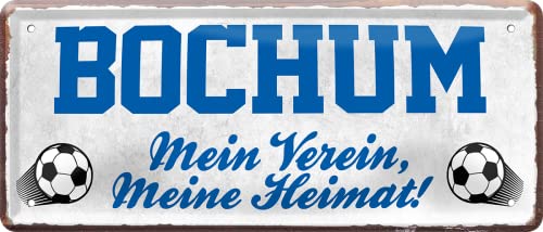 schilderkreis24 – Fußballschild Bochum “Mein Verein, Meine Heimat!“ Deko Garage Artikel Sport Verein Geschenkidee Club Weihnachten Fußball Fan Liebhaber Begeisterte 28x12 cm von schilderkreis24