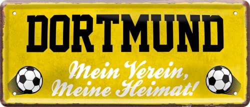 schilderkreis24 – Fußballschild Dortmund “Mein Verein, Meine Heimat!“ Deko Garage Artikel Sport Verein Geschenkidee Club Weihnachten Fußball Fan Liebhaber Begeisterte 28x12 cm von schilderkreis24
