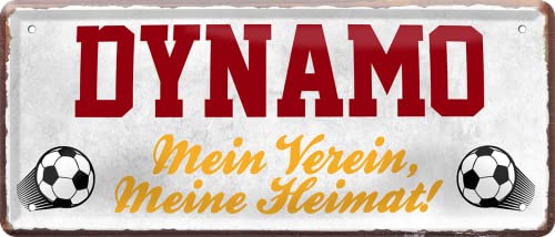 schilderkreis24 – Fußballschild Dynamo “Mein Verein, Meine Heimat!“ Deko Garage Artikel Sport Verein Geschenkidee Club Weihnachten Fußball Fan Liebhaber Begeisterte 28x12 cm von schilderkreis24