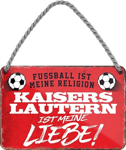 schilderkreis24 – Fußballschild “Fussball Religion Kaiserslautern“ Deko Garage Artikel Sport Verein Geschenkidee Club Weihnachten Fußball Fan Liebhaber Begeisterte 18x12 cm von schilderkreis24