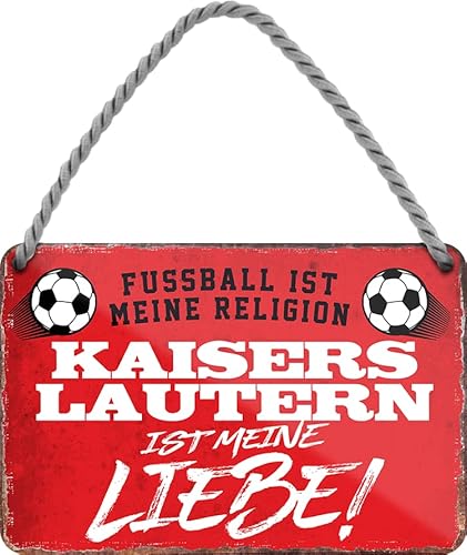 schilderkreis24 – Fußballschild Deko Garage Artikel Sport Verein Geschenkidee Club Weihnachten Fußball Fan Liebhaber Begeisterte (Fussball Religion Kaiserslautern 18x12cm) von schilderkreis24