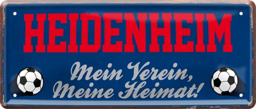 schilderkreis24 – Fußballschild Heidenheim “Mein Verein, Meine Heimat!“ Deko Garage Artikel Sport Verein Geschenkidee Club Weihnachten Fußball Fan Liebhaber Begeisterte 28x12 cm von schilderkreis24
