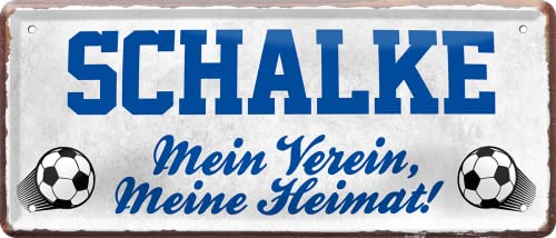 schilderkreis24 – Fußballschild Schalke “Mein Verein, Meine Heimat!“ Deko Garage Artikel Sport Verein Geschenkidee Club Weihnachten Fußball Fan Liebhaber Begeisterte 28x12 cm von schilderkreis24
