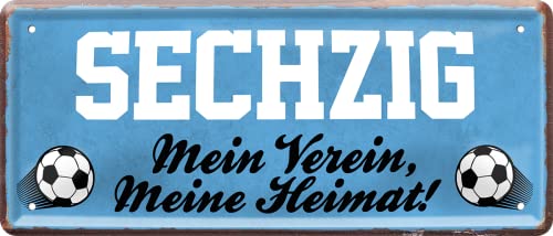 schilderkreis24 – Fußballschild Sechzig “Mein Verein, Meine Heimat!“ Deko Garage Artikel Sport Verein Geschenkidee Club Weihnachten Fußball Fan Liebhaber Begeisterte 28x12 cm von schilderkreis24