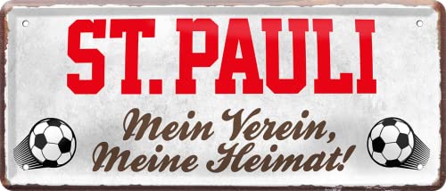 schilderkreis24 – Fußballschild St.Pauli “Mein Verein, Meine Heimat!“ Deko Garage Artikel Sport Verein Geschenkidee Club Weihnachten Fußball Fan Liebhaber Begeisterte 28x12 cm von schilderkreis24