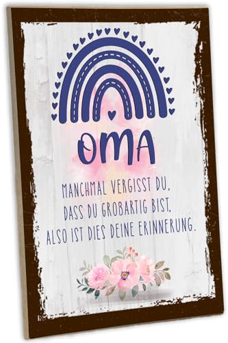schilderkreis24 - Holzschild Oma Manchmal Vergisst Du Dass Du Großartig Bist Deine Erinnerung Wanddeko 28x19 cm Geschenkidee für Großmütter von schilderkreis24