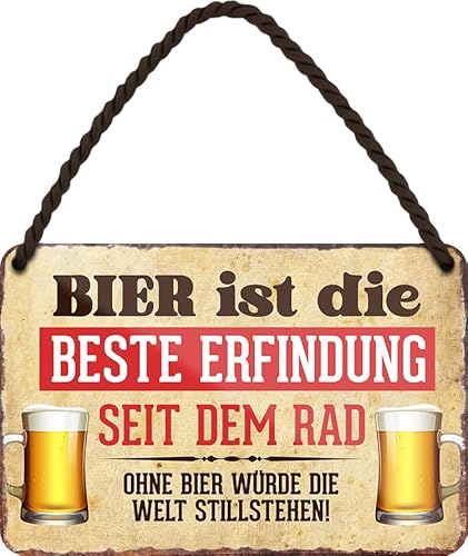 schilderkreis24 - Kleines Blechschild "Bier & Rad" - 18x12 cm - Dekoration für Bierliebhaber und Radfahrer von schilderkreis24