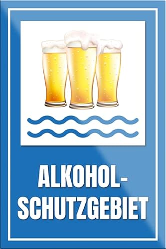 schilderkreis24 – Lustiger Bier Trink Spruch “Alkohol Schutzgebiet“ Magnet Deko Kühlschrankmagnet Humor witzige Geschenkidee 9x6 cm von schilderkreis24