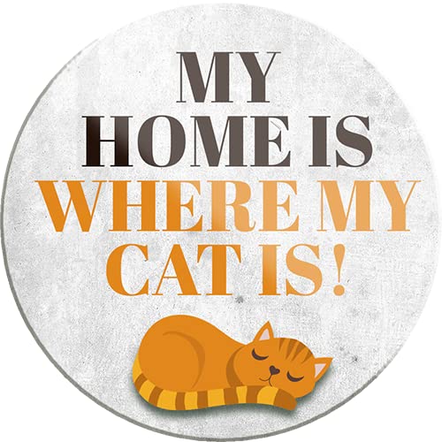 schilderkreis24 - Lustiger Katzen Spruch “My Home is Where My Cat is!“ Magnet Deko Kühlschrankmagnet Humor witzige Geschenkidee Katzenbesitzer oder Katzen Fans 8x8 cm schilderkreis24 - Lustiger Katzen Spruch “My Home is Where My Cat is!“ Magnet Deko Kühlschrankmagnet Humor witzige Geschenkidee Katzenbesitzer oder Katzen Fans 8x8 cm von schilderkreis24
