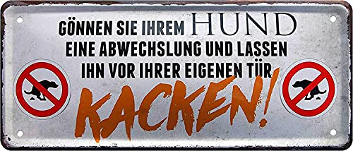 schilderkreis24 - Lustiger Spruch Gönnen Sie Ihrem Hund eine Abwechslung Deko Hund Hundeschild Türschild Tor Metallschild Eingang Hauseingang Schild Geschenkidee 28x12cm von schilderkreis24