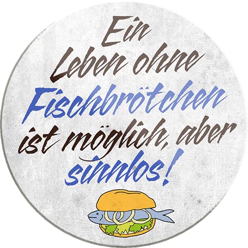 schilderkreis24 – Lustiger Spruch “Leben ohne Fischbrötchen“ Magnet Deko Nordsee Meer Kühlschrankmagnet Humor witzige Geschenkidee Geburtstag Weihnachten 8x8 cm von schilderkreis24