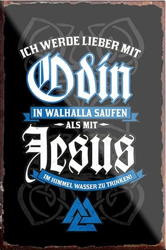 schilderkreis24 – Lustiger Spruch “Lieber mit Odin in Walhalla Saufen“ Magnet Wikinger Deko Kühlschrankmagnet Humor Geschenkidee Geburtstag Weihnachten 9x6 cm von schilderkreis24