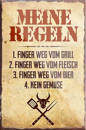 schilderkreis24 – Lustiger Spruch “Meine Regeln“ Magnet Deko Kühlschrankmagnet BBQ Grill Geschenkidee Garten Terrasse Balkon Küche 9x6 cm von schilderkreis24