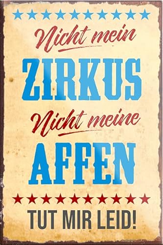 schilderkreis24 – Lustiger Spruch “Nicht Mein Zirkus Nicht Meine Affen“ Magnet Deko Kühlschrankmagnet Humor witzige Geschenkidee Geburtstag Weihnachten Männer Frauen 9x6 cm von schilderkreis24