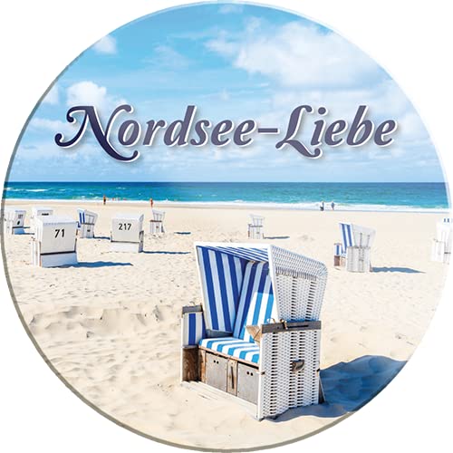 schilderkreis24 – Lustiger Spruch “Nordsee Liebe“ Magnet Deko Nordsee Meer Kühlschrankmagnet Humor witzige Geschenkidee Geburtstag Weihnachten 8x8 cm von schilderkreis24