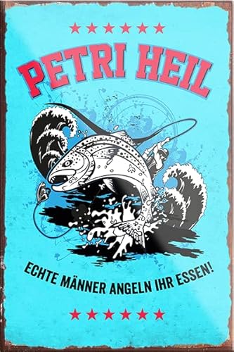 schilderkreis24 – Lustiger Spruch “Petri Heil“ Magnet Angeln Deko Kühlschrankmagnet Humor Geschenkidee Geburtstag Weihnachten 9x6 cm von schilderkreis24