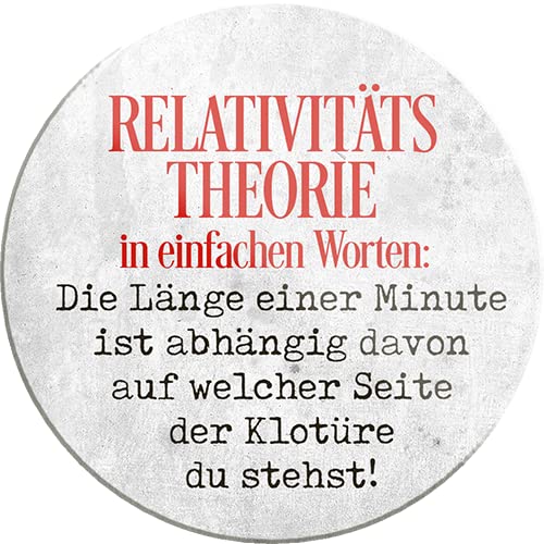 schilderkreis24 – Lustiger Spruch “Relativitätstheorie“ Magnet Deko Albert Einstein Kühlschrankmagnet Humor witzige Geschenkidee Geburtstag Weihnachten 8x8 cm von schilderkreis24