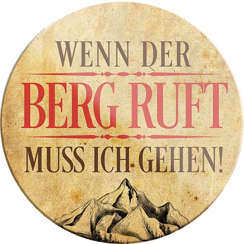 schilderkreis24 – Lustiger Spruch “Wenn der Berg Ruft!“ Magnet Deko Hügel Kühlschrankmagnet Humor witzige Geschenkidee Geburtstag Weihnachten 8x8 cm von schilderkreis24