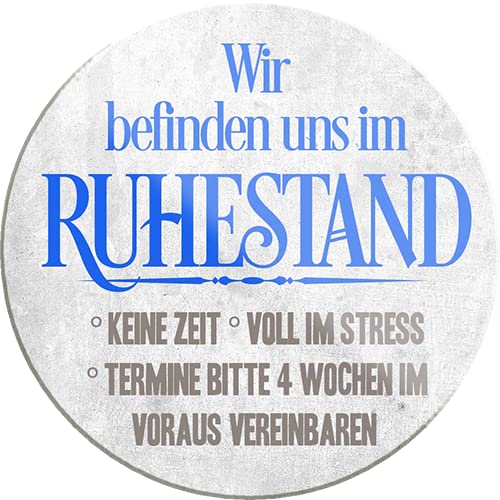 schilderkreis24 – Lustiger Spruch “Wir befinden Uns im Ruhestand“ Magnet Deko Kühlschrankmagnet Pension Geschenkidee Großeltern Rentner Senioren Oma Opa Enkelkinder 8x8 cm von schilderkreis24