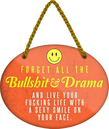 schilderkreis24 - Lustiges Blechschild 18x14 cm - "Forget all the Bullshit & Drama and live your fucking life with a sexy smile on your face." schilderkreis24 - Lustiges Blechschild 18x14 cm - "Forget all the Bullshit & Drama and live your fucking life with a sexy smile on your face." von schilderkreis24