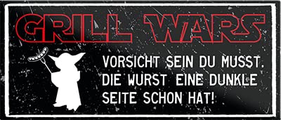 schilderkreis24 – Magnet Lustiger Grill Spruch “Grill Wars“ Deko Geschenkidee Mann Frau 9,3x4cm von schilderkreis24