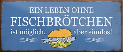 schilderkreis24 – Magnet Lustiger Spruch “EIN Leben ohne Fischbrötchen..“ Deko Geschenkidee Mann Frau 9,3x4cm von schilderkreis24