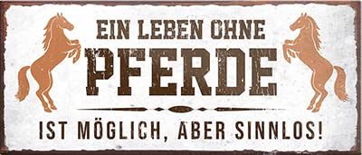 schilderkreis24 – Magnet Lustiger Spruch “EIN Leben ohne Pferde..“ Deko Geschenkidee Mann Frau 9,3x4cm von schilderkreis24