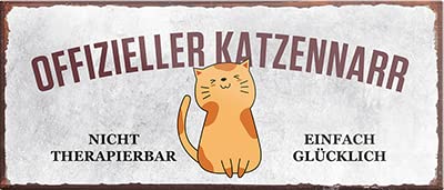 schilderkreis24 – Magnet Lustiger Spruch “Offizieller Katzennarr“ Deko Geschenkidee Mann Frau 9,3x4cm von schilderkreis24